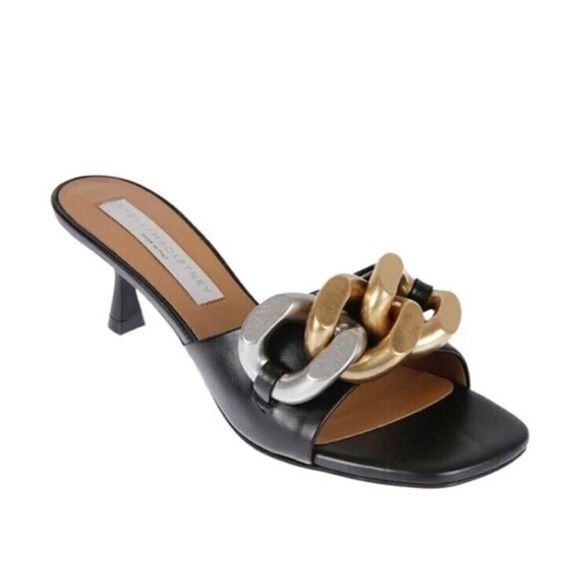 Stella McCartney Falabella Chain Mules in black sz 37.5 - Picture 9 of 9